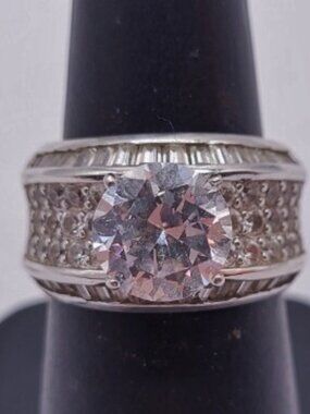 PAJ 925 Sterling Silver Bling Statement Cocktail Engagement Ring 7.3 Grams